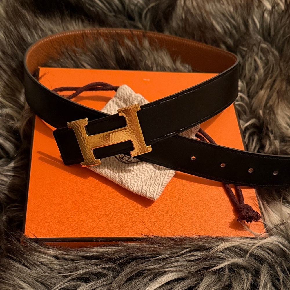 H Martelee belt buckle & Reversible leather strap